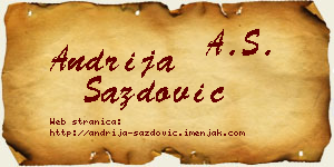 Andrija Sazdović vizit kartica